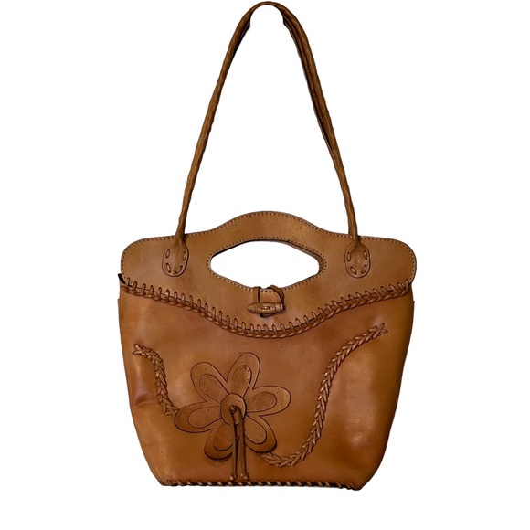 Patricia Nash Biadia Braided Flower Satchel Tan - Picture 5 of 16